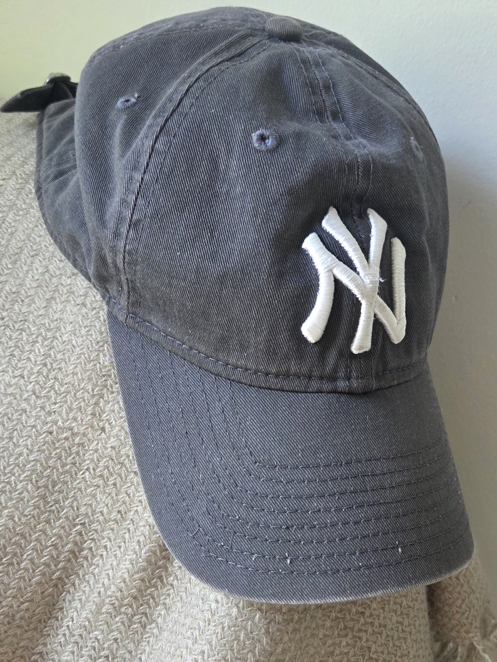 New Era 9Twenty Charcoal Gray Cap with White NY Logo